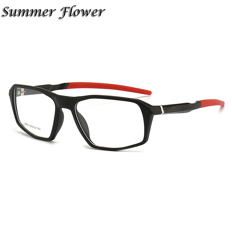 Summer Flower Men's Full Rim Square Tr 90 Aluminum Sport Eyeglasses 85854