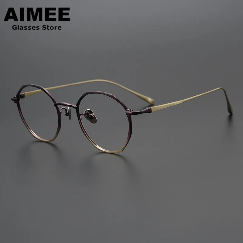 Aimee Unisex Full Rim Round Titanium Acetate Eyeglasses 9161 Full Rim Aimee   