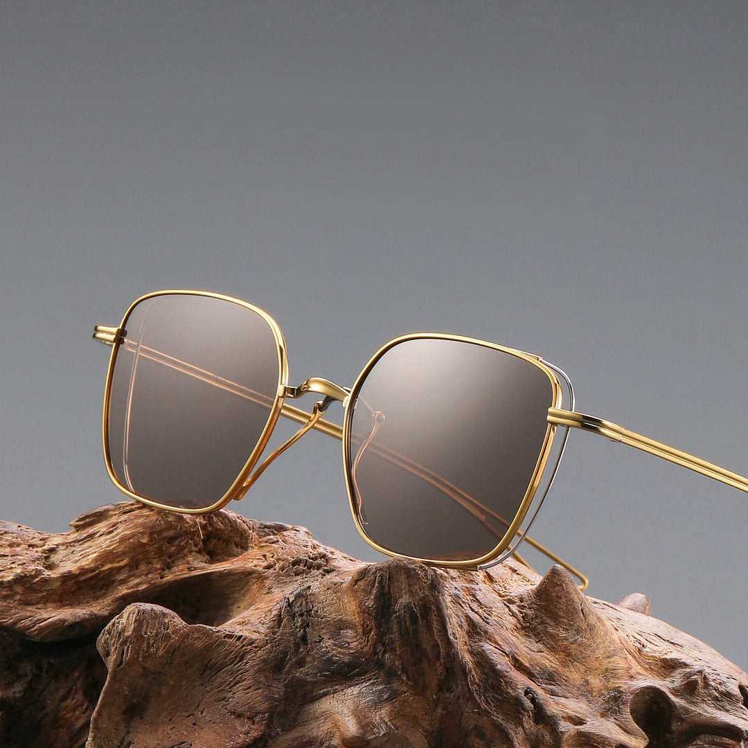 Black Mask Men Full Rim Square Titanium Polarized Sunglasses BM-D124S