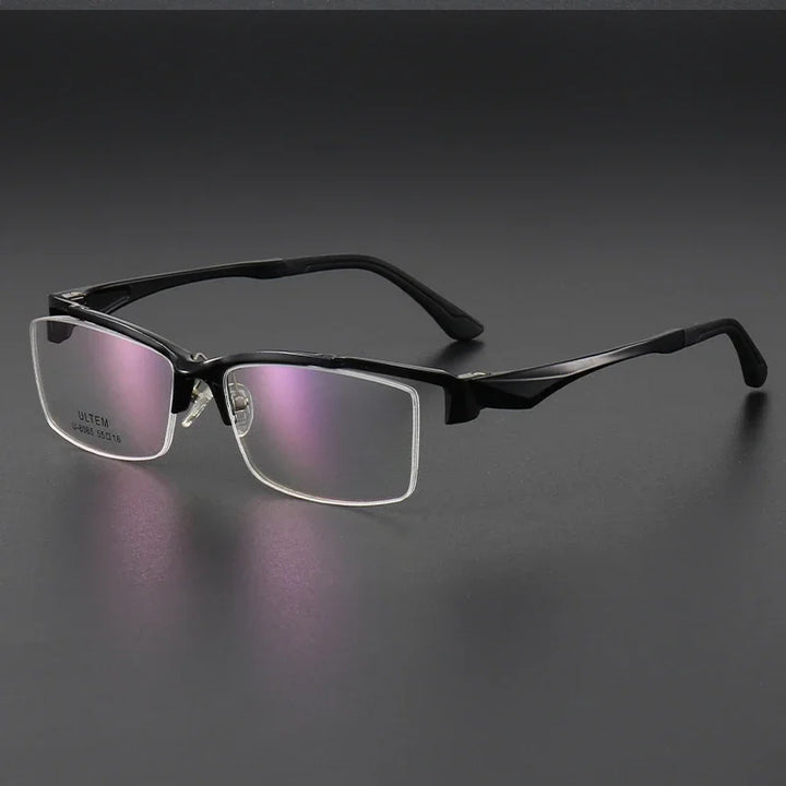 Aror Unisex Semi Rim Square Brow Line Tr 90 Titanium Eyeglasses 38085