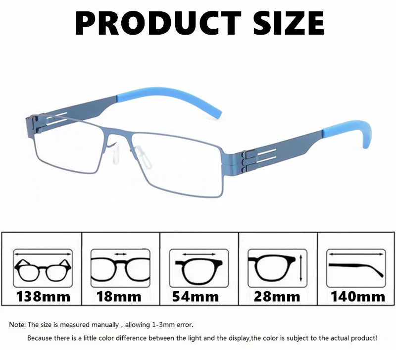 Aimee Women's Full Rim Square Screwless Steel Eyeglasses 91134