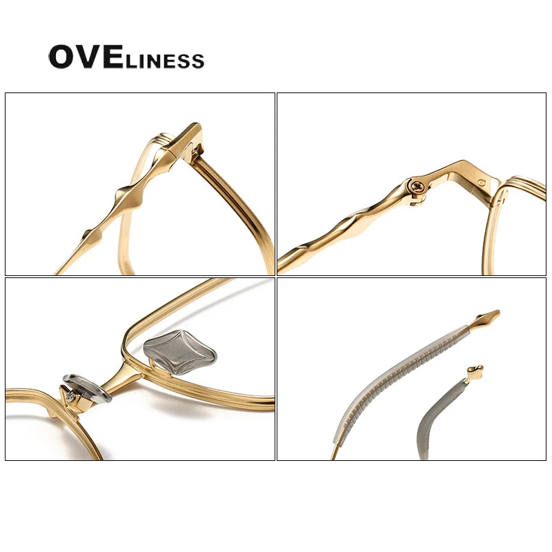 Oveliness Unisex Full Rim Rectangle Titanium Eyeglasses O1855 Full Rim Oveliness   