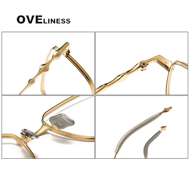 Oveliness Unisex Full Rim Rectangle Titanium Eyeglasses O1855 Full Rim Oveliness   