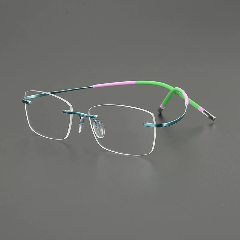 Gatenac Unisex Rimless Square Titanium Eyeglasses G85899
