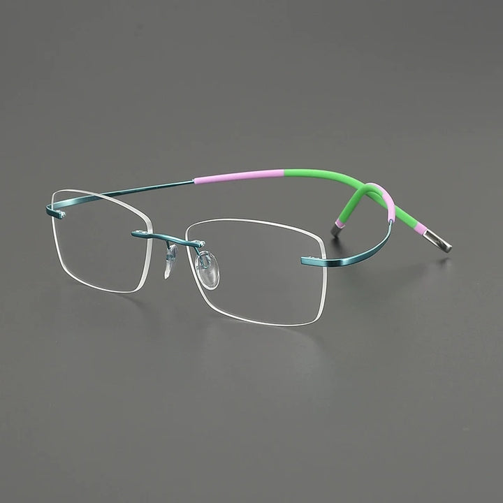 Gatenac Unisex Rimless Square Titanium Eyeglasses G85899