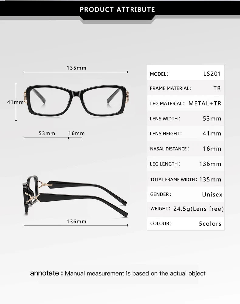 Vicky Women's Full Rim Square Tr 90 Alloy Reading Glasses 77201