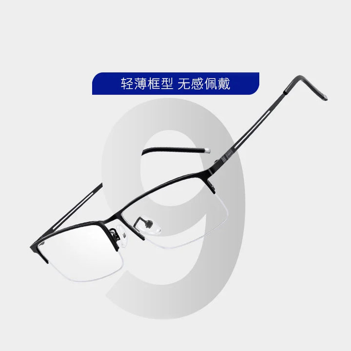 Reven Jate Men's Semi Rim Square Alloy Eyeglasses 990070 Semi Rim Reven Jate   