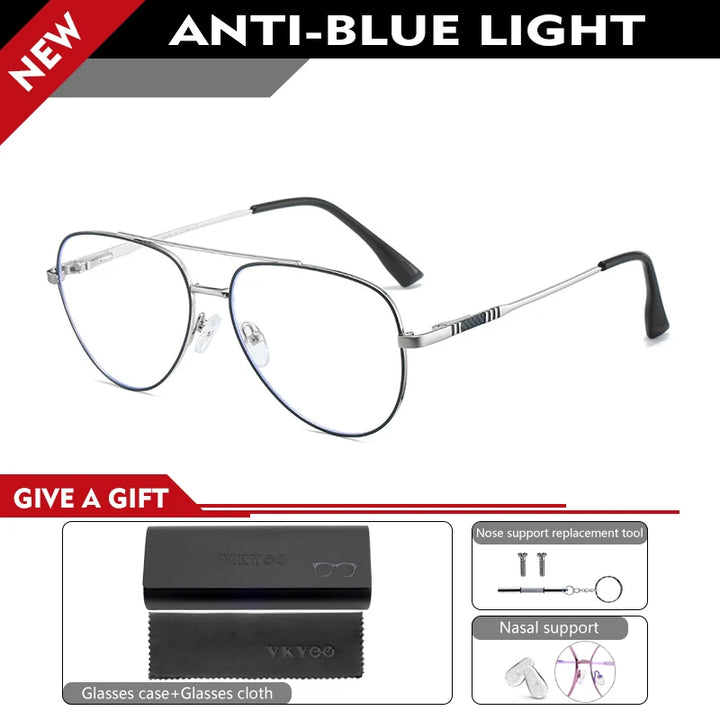 Vicky Women's Full Rim Oval Double Bridge Alloy Reading Glasses 76912