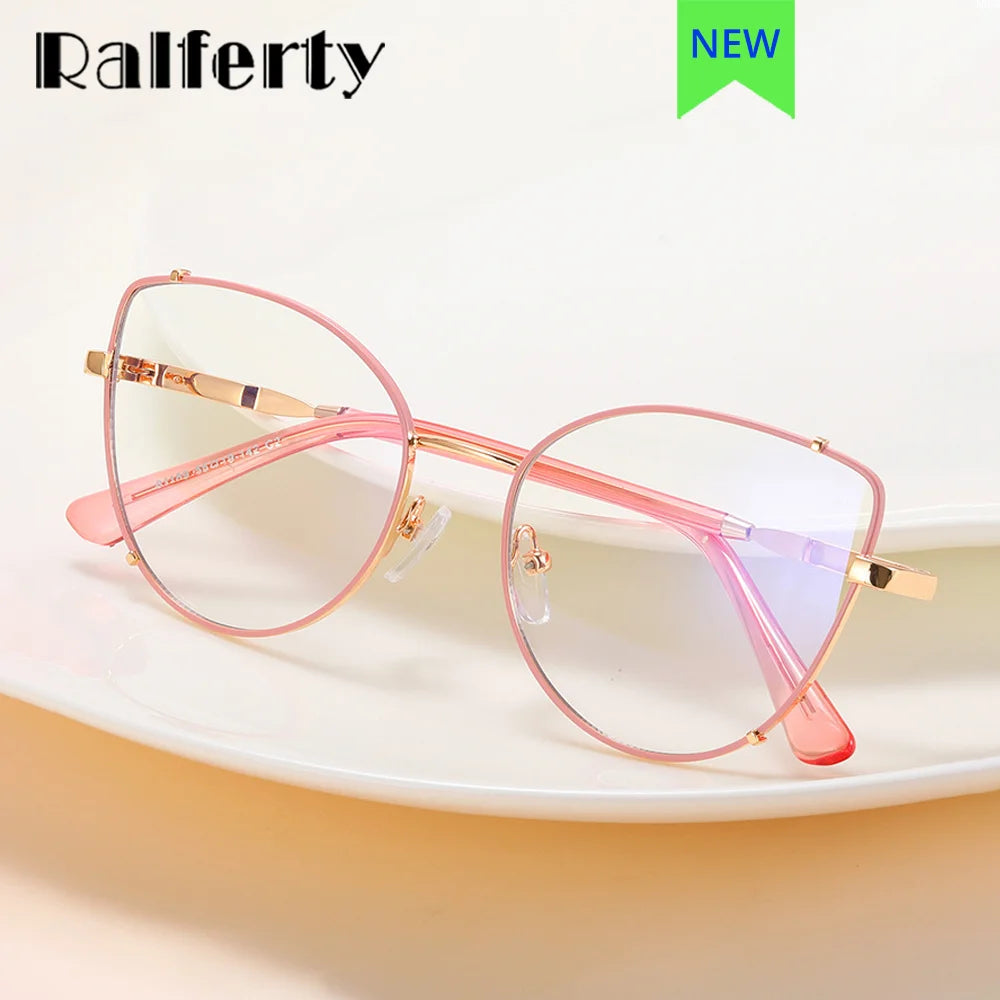 Ralferty Women's Full Rim Cat Eye Alloy Eyeglasses R81199 Full Rim Ralferty   