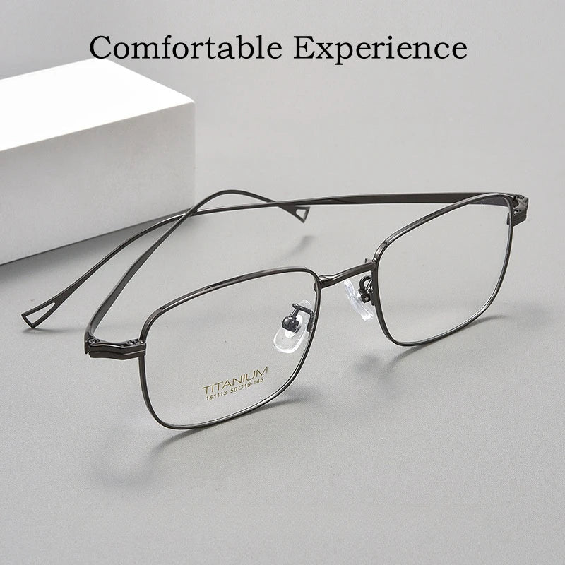 Yimaruili Men's Full Rim Square Titanium Eyeglasses Y181113 Full Rim Yimaruili Eyeglasses   