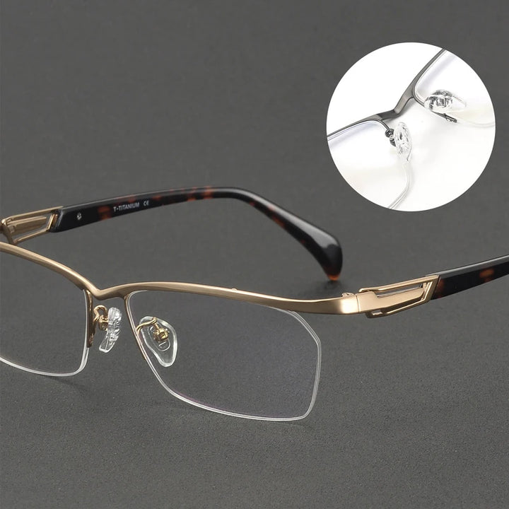 Muzz 1215 men's semi rim IP titanium prescription eyeglasses — view 8
