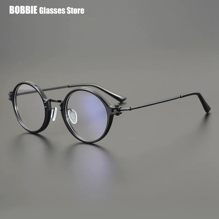 Bobbie Unisex Full Rim Square Round Acetate Titanium Eyeglasses 695866