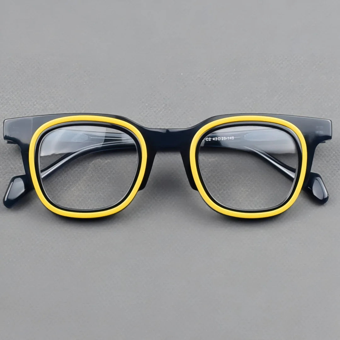 Momoja Women's Full Rim Square Brow Line Acetate Eyeglasses 30112