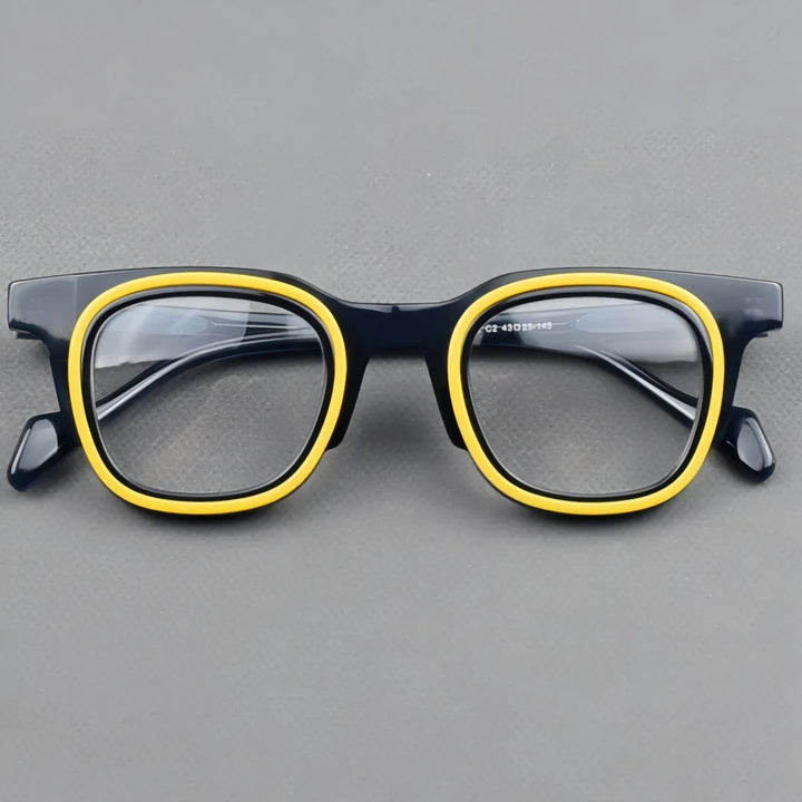 Momoja Women's Full Rim Square Brow Line Acetate Eyeglasses 30112