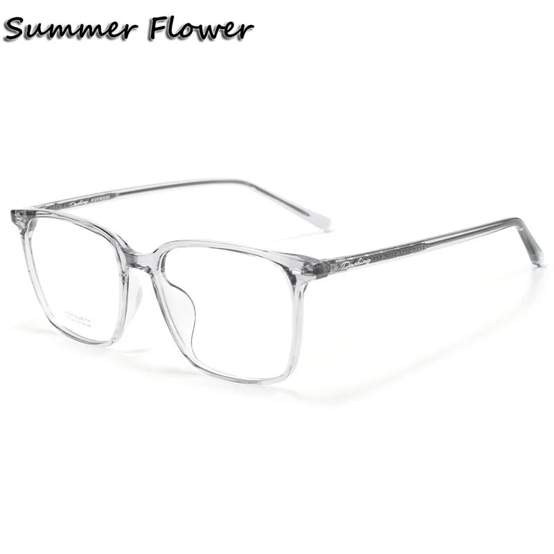 Summer Flower Unisex Full Rim Square Tr 90 Titanium Eyeglasses 611038