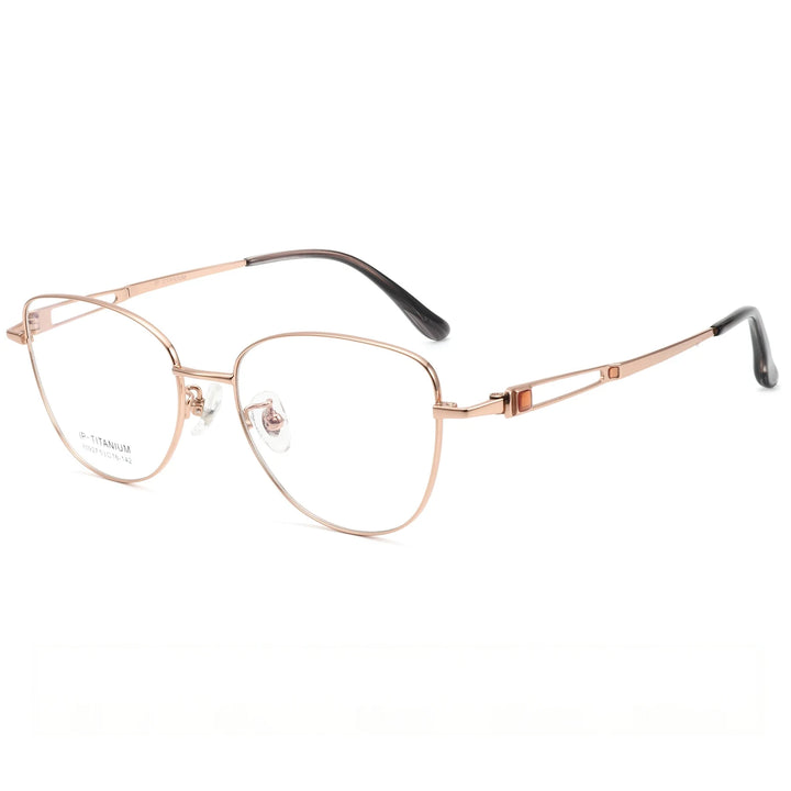Yimaruili Unisex Full Rim Cat-Eye Pure Titanium Eyeglasses 80927 — view 4 | Yimaruili at FuzWeb