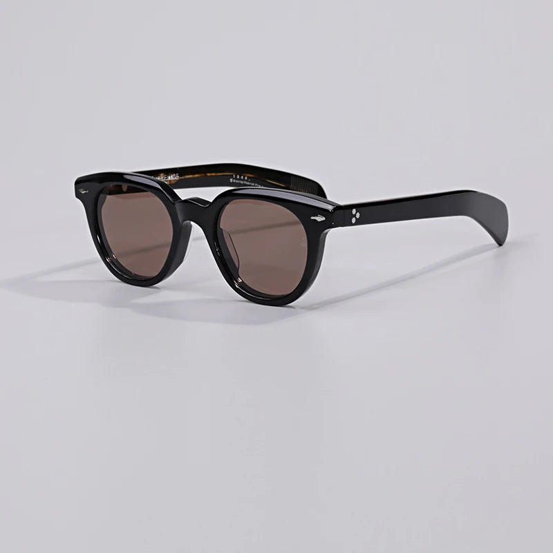 Hewei Unisex Full Rim Round Sunglasses 0033 Sunglasses Hewei brown-black as picture 