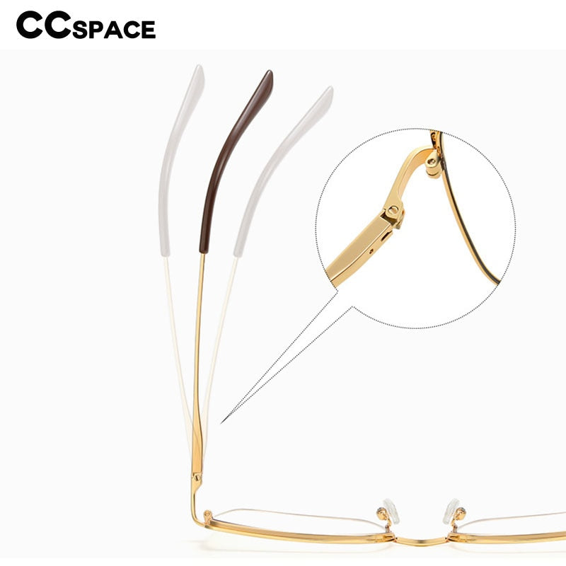CCSpace Women's Full Rim Large Square Alloy Eyeglasses 56562 Full Rim CCspace   