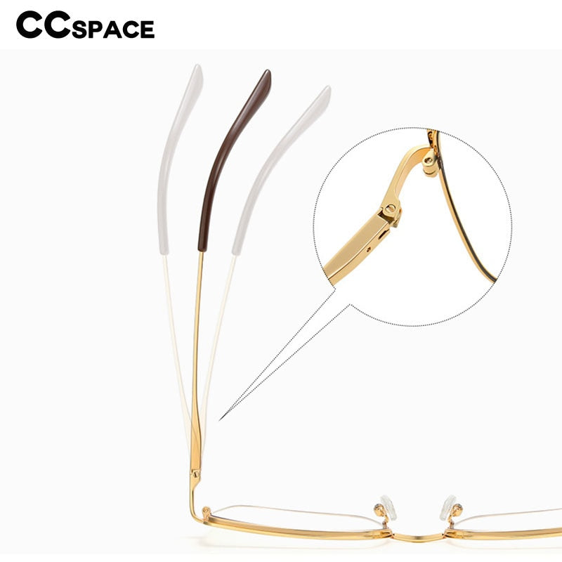 CCspace Women's Full Rim Large Square Alloy Eyeglasses 56562 Full Rim CCspace   