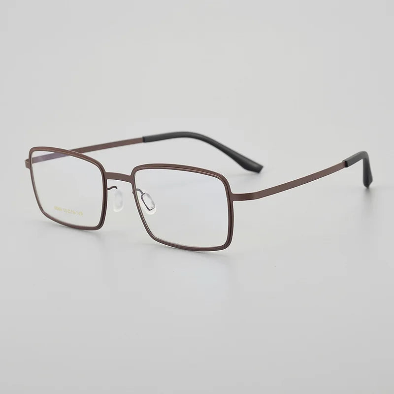 Hewei Unisex Full Rim Square Titanium Eyeglasses 6689 Full Rim Hewei brown  