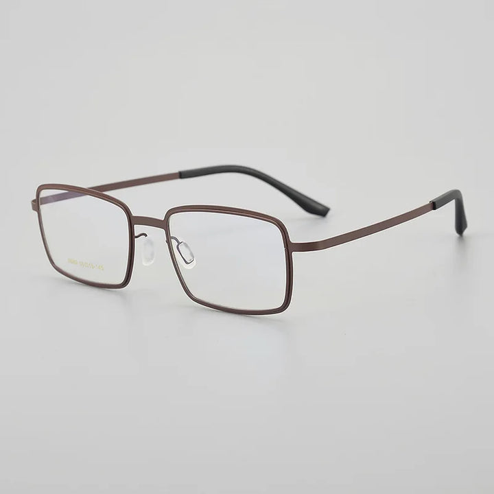 Hewei Unisex Full Rim Square Titanium Eyeglasses 6689 Full Rim Hewei brown  