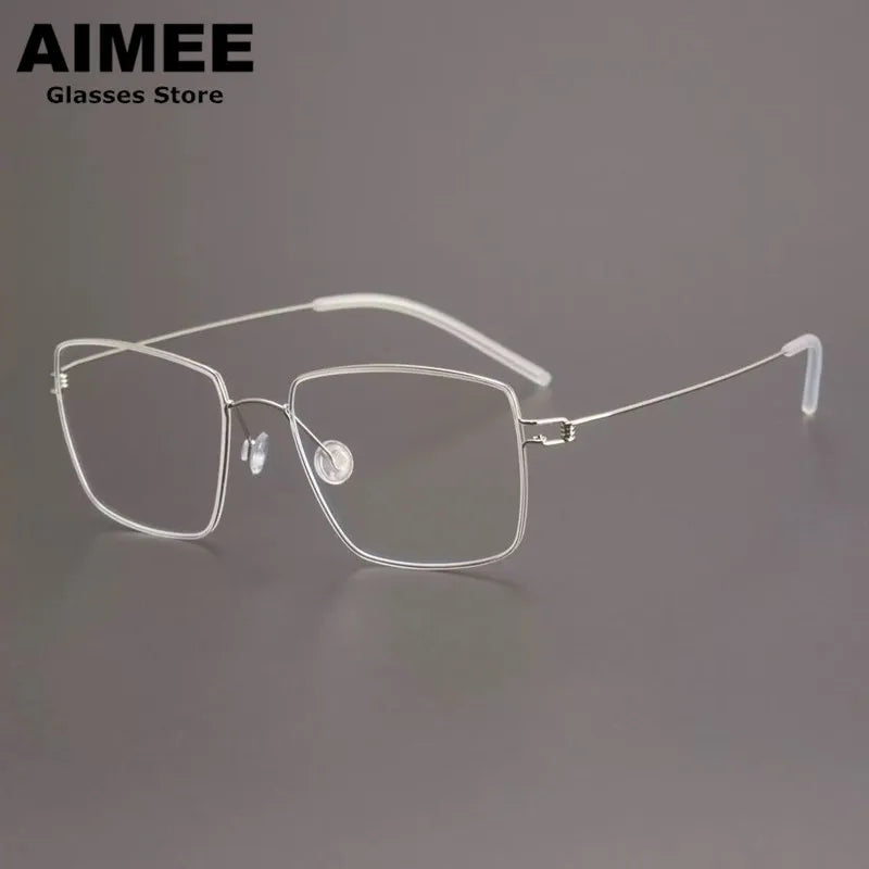 Aimee Unisex Full Rim Polygon Square Titanium Eyeglasses 613893