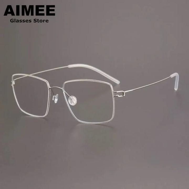 Aimee Unisex Full Rim Polygon Square Titanium Eyeglasses 613893