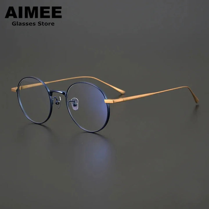 Aimee Unisex Full Rim Round Titanium Eyeglasses 1083 Full Rim Aimee   