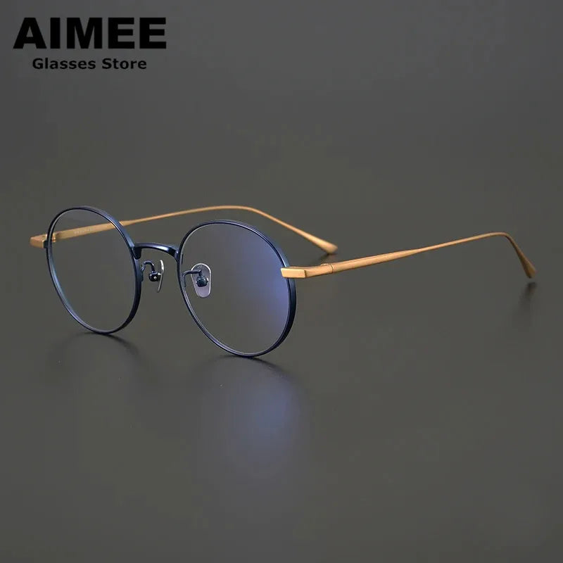 Aimee Unisex Full Rim Round Titanium Eyeglasses 1083 Full Rim Aimee   