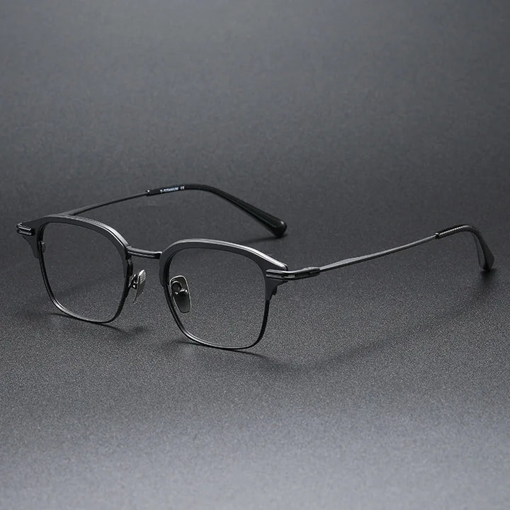 Aimee Men's Full Rim Square Titanium Acetate Eyeglasses 4142 Full Rim Aimee   