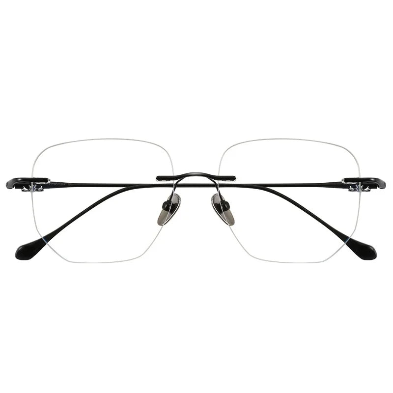 KatKani Unisex Rimless Square Titanium Eyeglasses B69061 Rimless KatKani Eyeglasses   