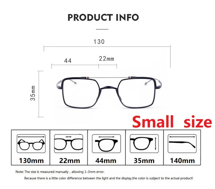 Bobbie Unisex Full Rim Square Double Bridge Titanium Eyeglasses 909909