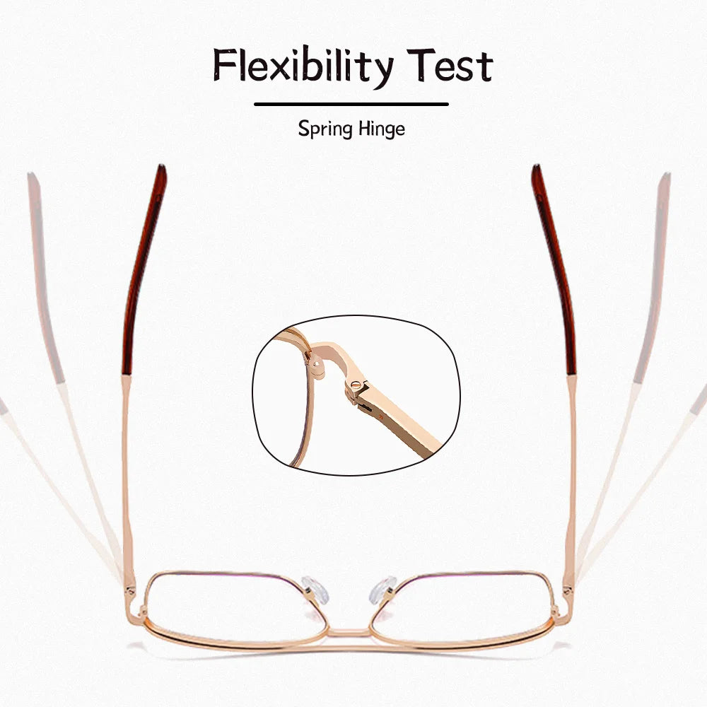 Ralferty Women's Full Rim Square Double Bridge Alloy Eyeglasses R91322 Full Rim Ralferty   