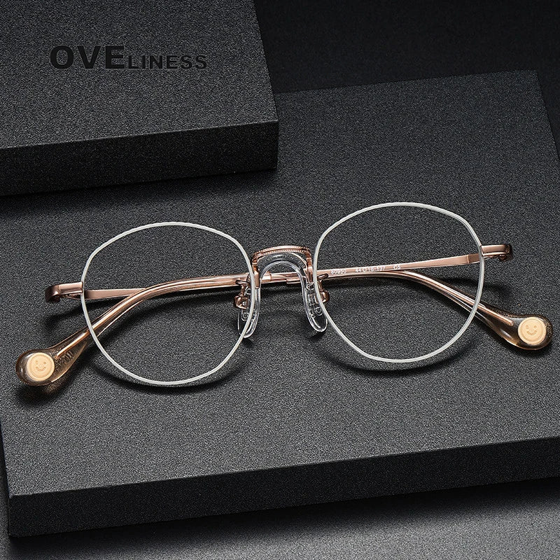 Oveliness Unisex Full Rim Round Titanium Eyeglasses 80950 Full Rim Oveliness   