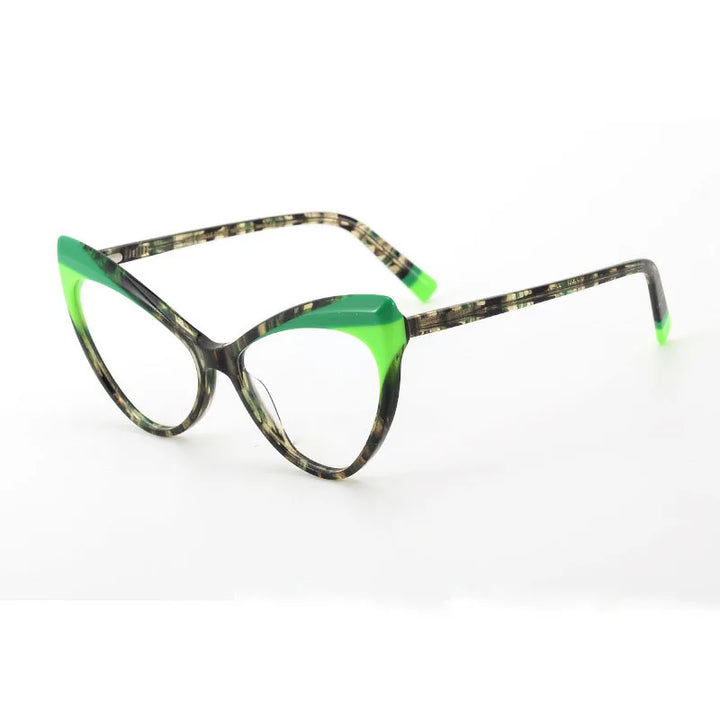 Nobler Unisex Full Rim Irregular Oval Cat Eye Acetate Eyeglasses  P021 Full Rim Nobler   