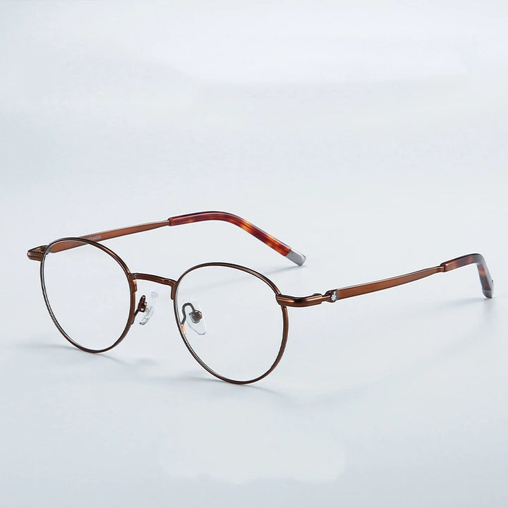Yimaruili Women's Full Rim Round Titanium Acetate Eyeglasses 905277