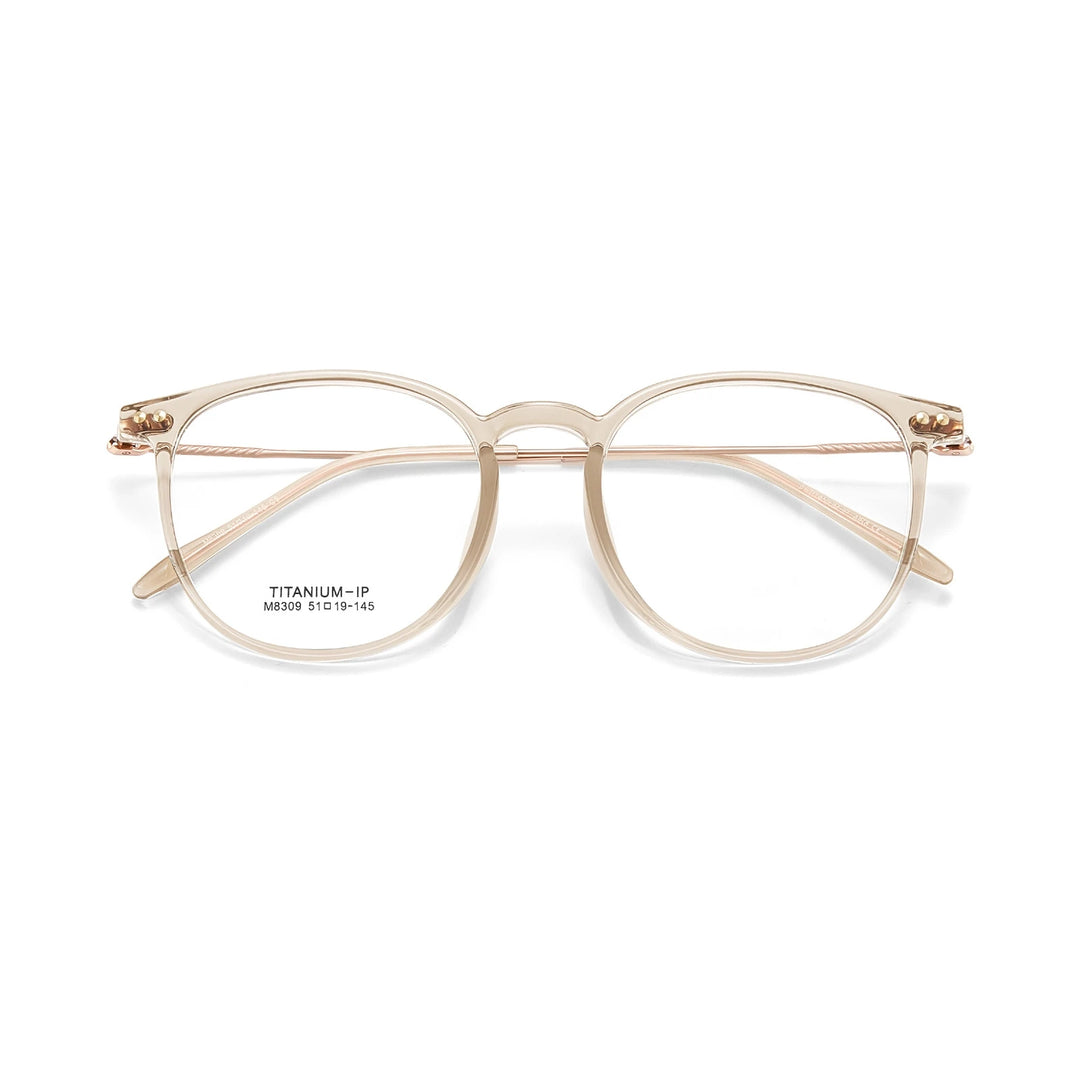 Yimaruili Unisex Full Rim Square Round Tr 90 Titanium Eyeglasses 638309