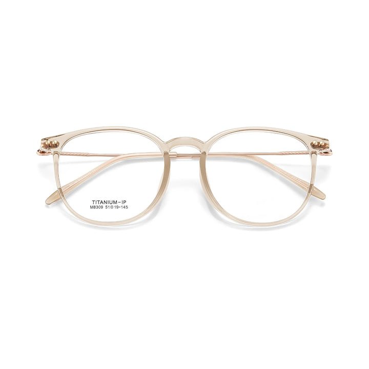 Yimaruili Unisex Full Rim Square Round Tr 90 Titanium Eyeglasses 638309