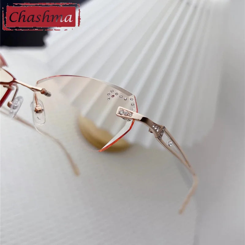 Chashma Ottica Women's Rimless Oval Titanium Eyeglasses 3010 Rimless Chashma Ottica   