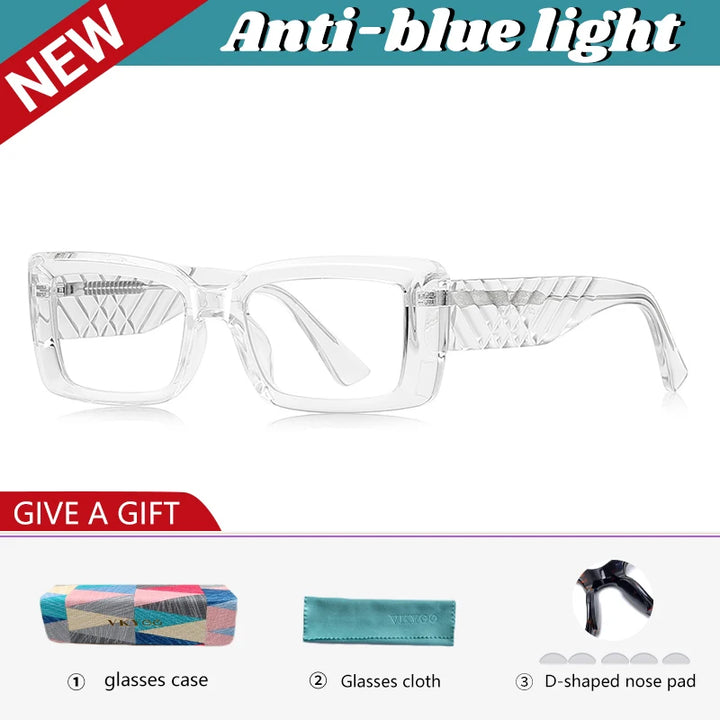 Vicky Women's Full Rim Rectangle Tr 90 Titanium Eyeglasses Unisex 512247