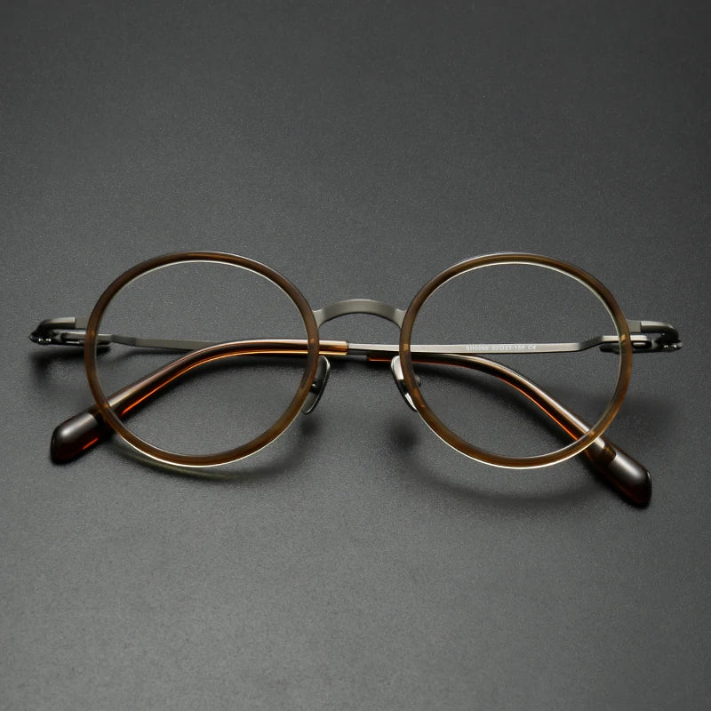 Muzz SH0069 unisex round IP titanium prescription eyeglasses — view 4