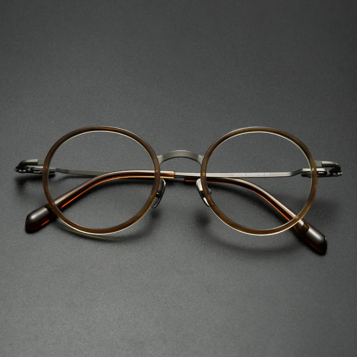 Muzz SH0069 unisex round IP titanium prescription eyeglasses — view 4