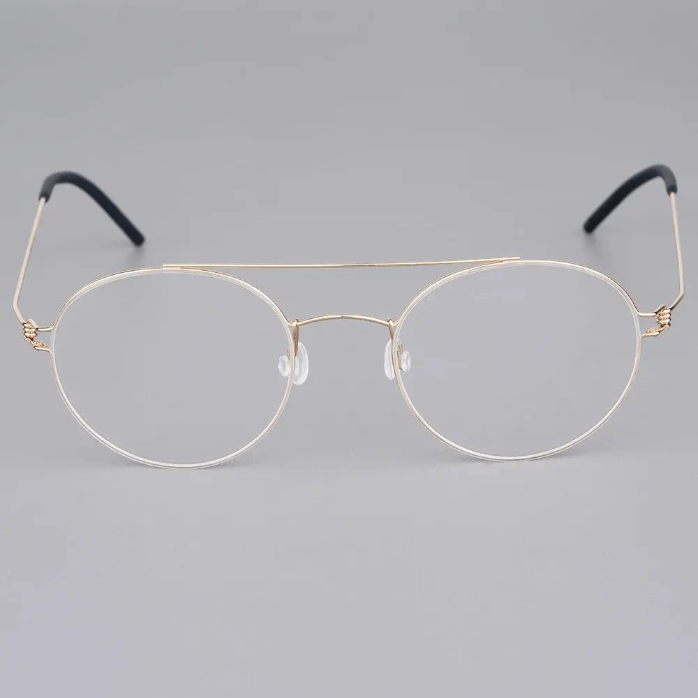 Bobbie 165342 Unisex 138mm Full Rim Oval Double Bridge Titanium  Frames FuzWeb