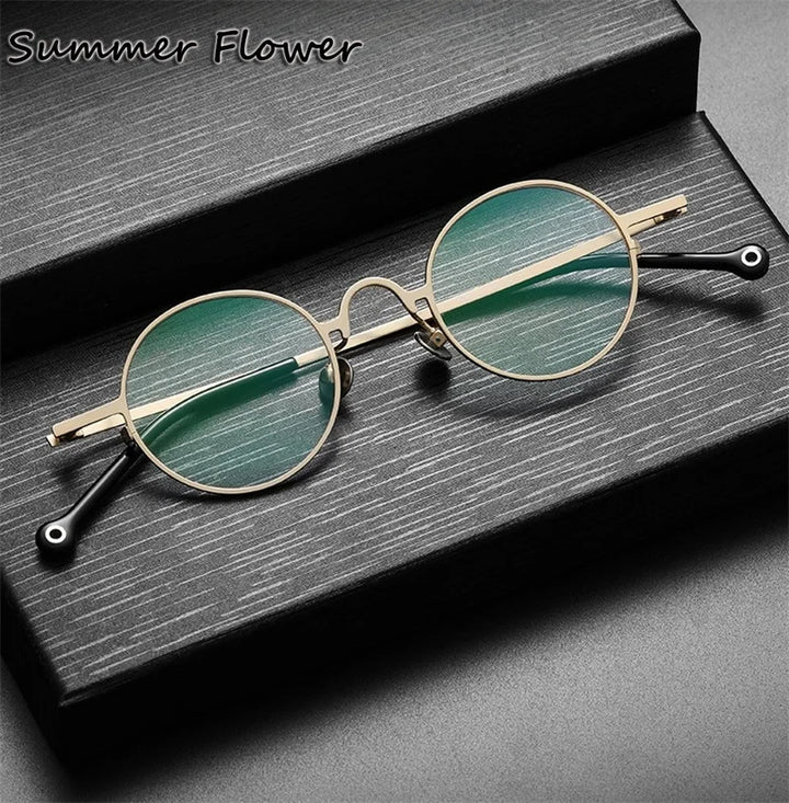 Summer Flower Unisex Full Rim Round Titanium-Alloy Eyeglasses 369080