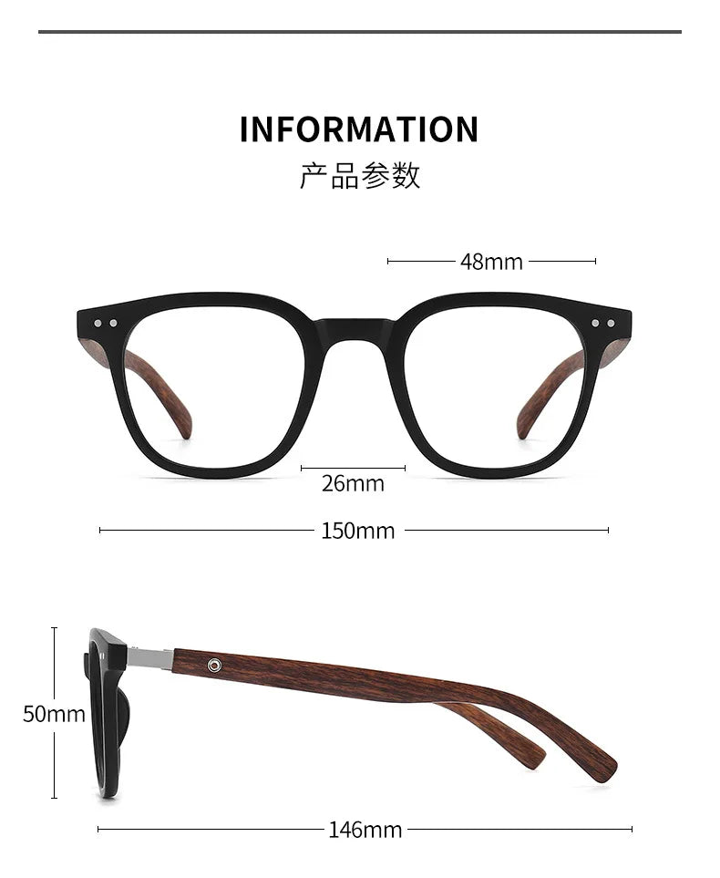 Zirosat Unisex Full Rim Big Square Tr 90 Alloy Eyeglasses 83026