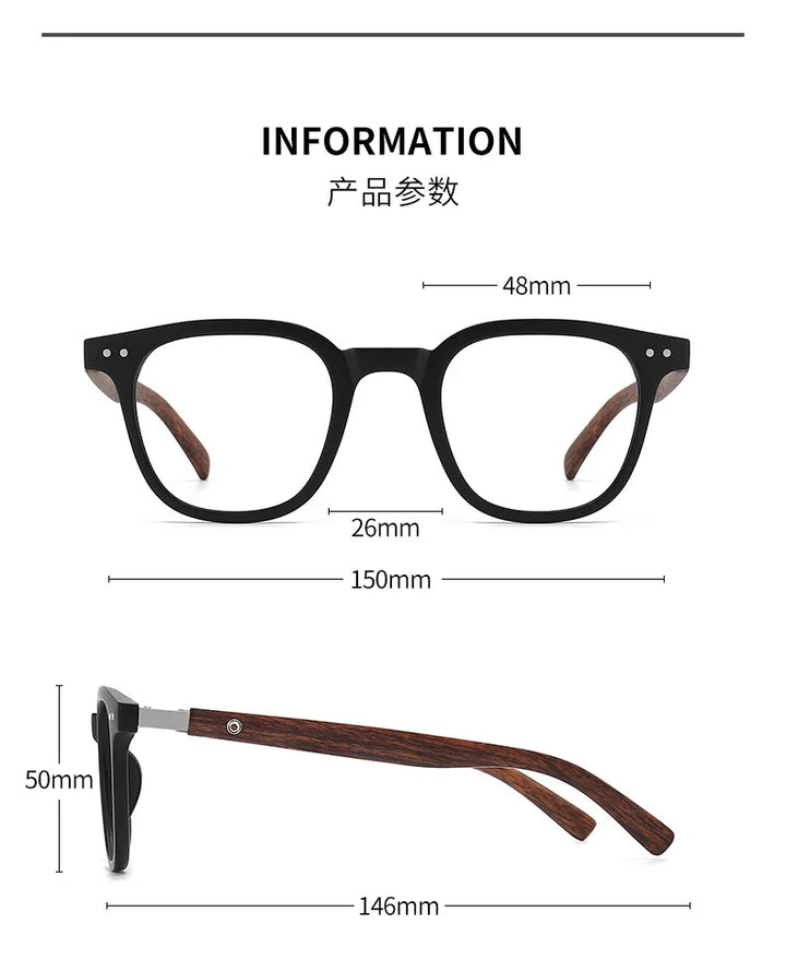 Zirosat Unisex Full Rim Big Square Tr 90 Alloy Eyeglasses 83026