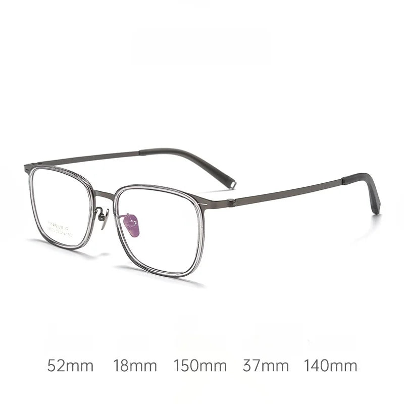 Momoja Unisex Full Rim Square Titanium Tr 90 Eyeglasses 26031