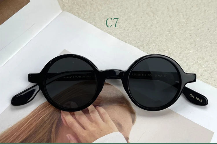 Yujo Unisex Full Rim Round Acetate Sunglasses 4225s Sunglasses Yujo C7 CHINA 