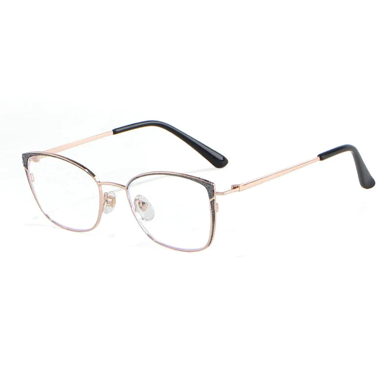 Xbora Women's Full Rim Square Cat Eye Alloy Eyeglasses 93065