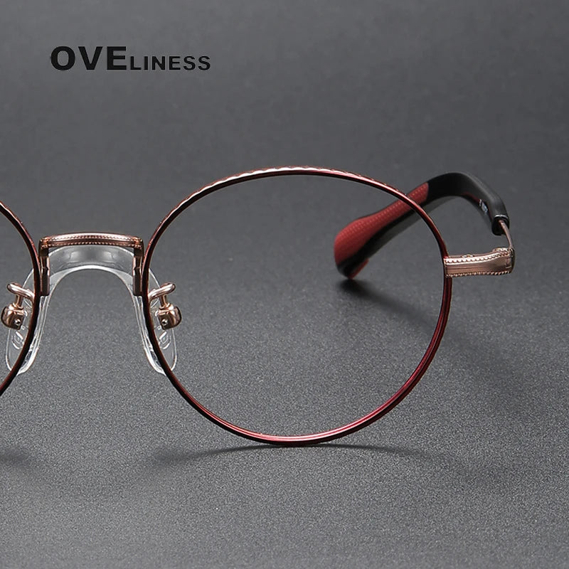 Oveliness Unisex Youth's Full Rim Round Titanium Eyeglasses 80939 Full Rim Oveliness   